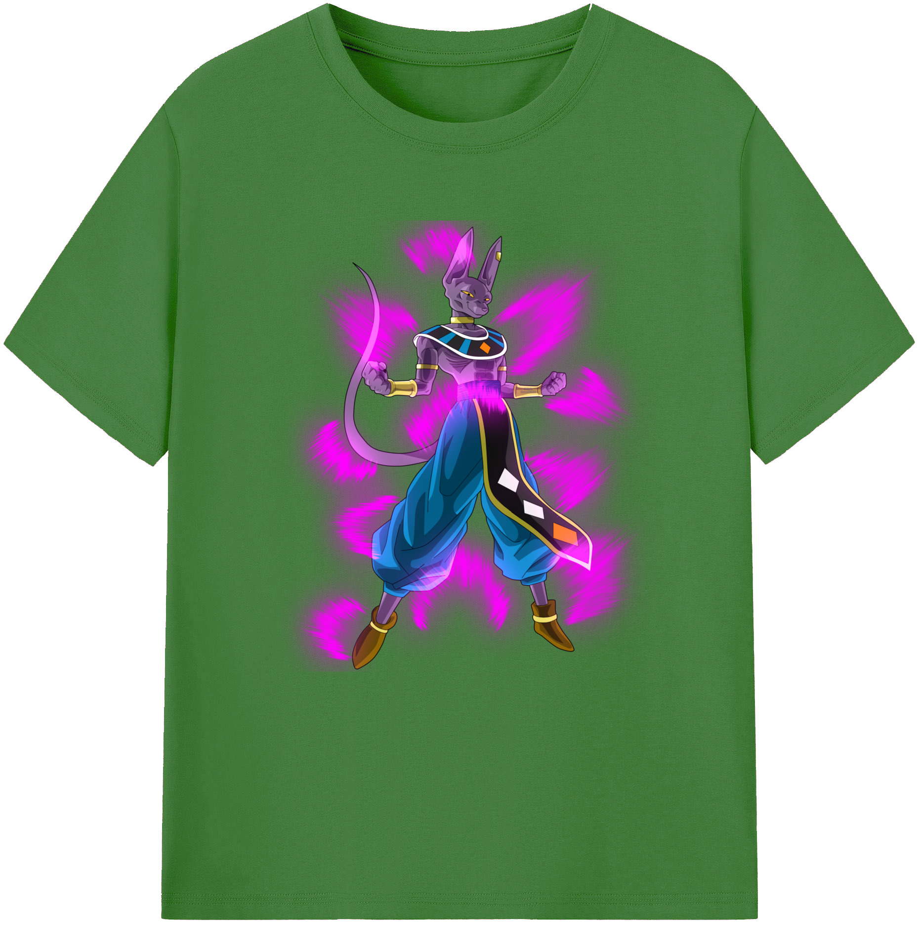（画像用） ドラゴンボール ビルス 破壊神ビルス DRAGON BALL Beerus Birusu レディースカジュアルプリントTシャツ（綿100％）